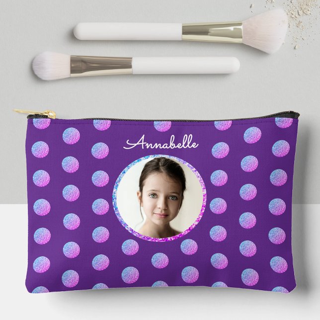 Pochette À Accessoires Fille Amusante Purple Et Rose Parties scintillant  (Créateur téléchargé)