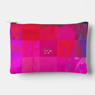 Pochette À Accessoires Filles aux rayons X Grille d'art de glitch Rose Ch