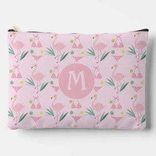 Pochette À Accessoires Flamant rose fille mignonne et Monogramme rose bik