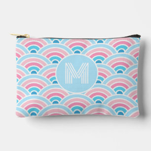 Pochette À Accessoires Flamingo Rouge Rose Pâle Bleu Géométrique Vagues M