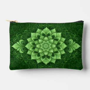 Pochette À Accessoires Fleur Boho Green Mandala