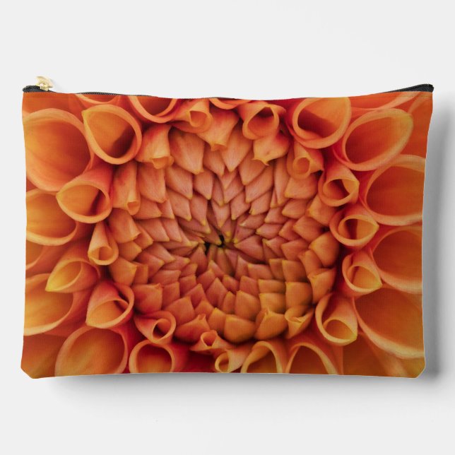 Pochette À Accessoires Fleur Centre Orange Dahlia (Recto)