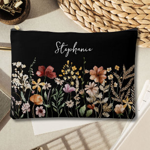 Pochette À Accessoires Fleur de fleur sauvage aquarelle personnalisée Jol