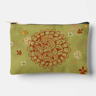 Pochette À Accessoires Fleur de soleil verte rouille moderne