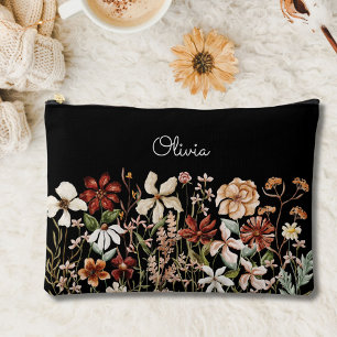 Pochette À Accessoires Fleur Florale Vintage Aquarelle Personnalisée