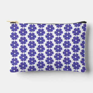Pochette À Accessoires Fleur Forme Carreaux Bleu Bleuet