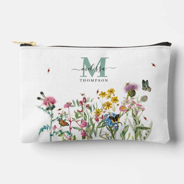 Pochette À Accessoires Fleur sauvage d'aquarelle Insectes Floral Spring G (Recto)