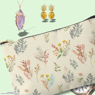 Pochette À Accessoires Fleur sauvage Romantique rustique vintage arrière 