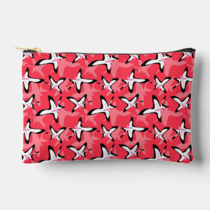 Pochette À Accessoires Fleurs abstraites roses noires modernes
