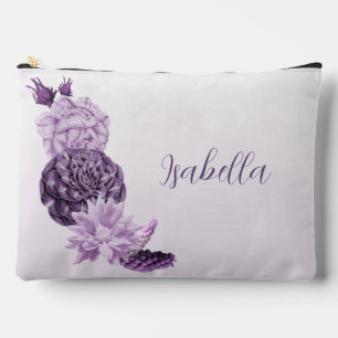 Pochette À Accessoires fleurs blanches violettes romantique