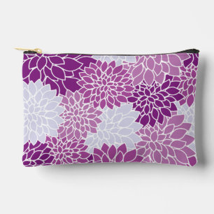 Pochette À Accessoires Fleurs Dahlia, Motif De Fleurs, Dahlia Violet