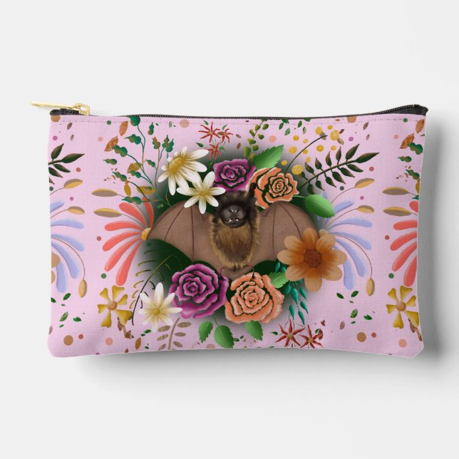 Pochette À Accessoires Fleurs de chauve-souris florales Botaniques (Recto)