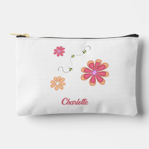 Pochette À Accessoires Fleurs et abeilles personnalisées Gymnaste Softbal