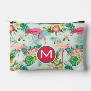 Pochette À Accessoires Fleurs Et Oiseaux Tropicaux vintages   Monogramme