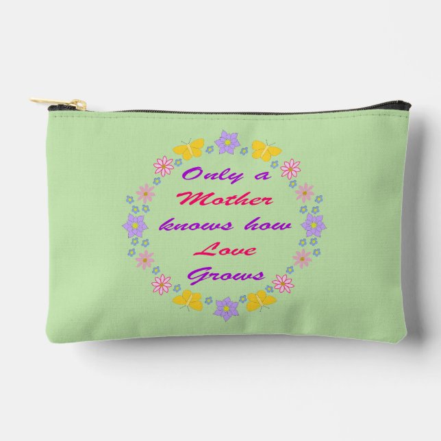 Pochette À Accessoires Fleurs et papillons de la Fête des mères (Recto)