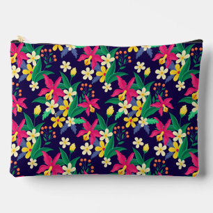 Pochette À Accessoires Fleurs Exotiques Colorées Motif Feuilles-23021