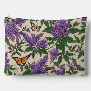 Pochette À Accessoires Fleurs pourpres et papillons