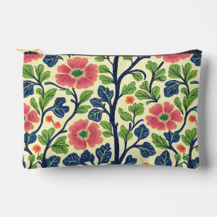 Pochette À Accessoires Fleurs vintages roses et florales Feuillage vert