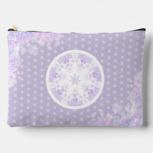 Pochette À Accessoires flocon de neige violet clair et coeur étincelant