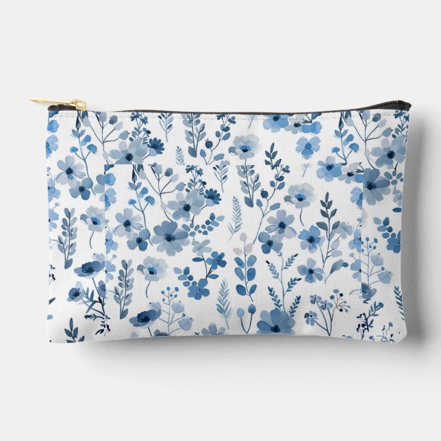 Pochette À Accessoires Floral bleu français (Recto)