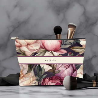 Pochette À Accessoires Floral de pivoine violette