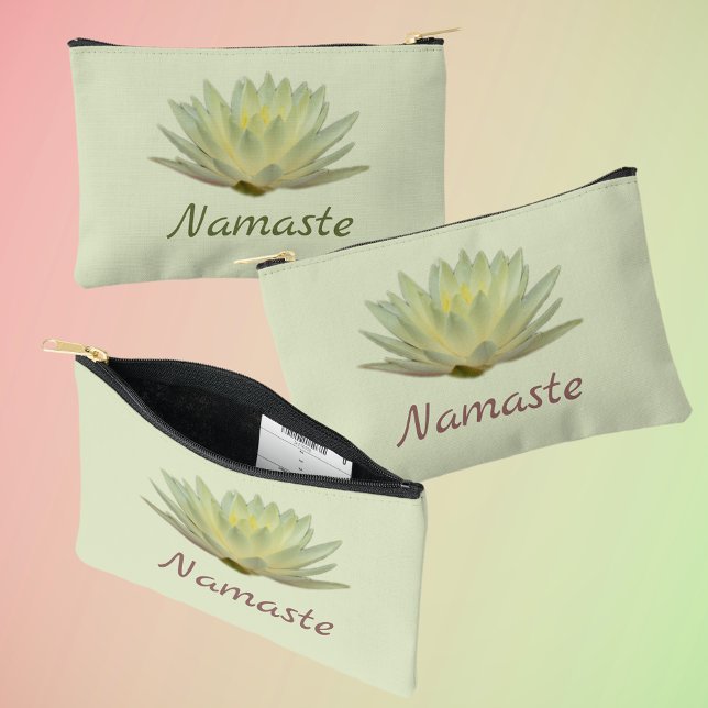 Pochette À Accessoires Floral Lotus Nénuphar Jaune Vert personnalisé (Créateur téléchargé)