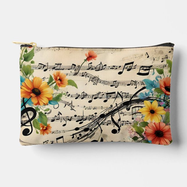 Pochette À Accessoires Floral Musical themed (Recto)