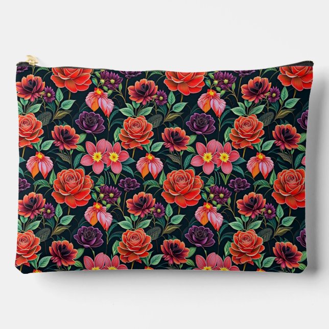 Pochette À Accessoires Flower Noire (Recto)