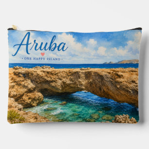 Pochette À Accessoires Formation rocheuse du pont naturel d'Aruba Caraïbe