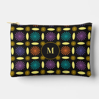 Pochette À Accessoires Formes de Fleurs Rétro Monogramme Personnalisé