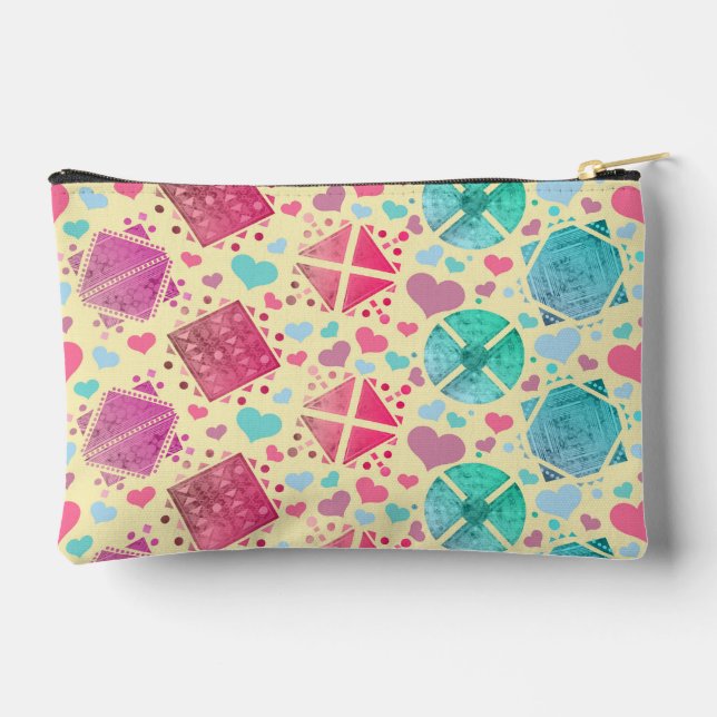 Pochette À Accessoires Formes géométriques sur jaune (Verso)