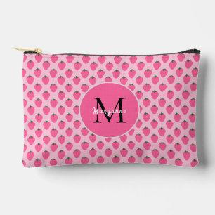 Pochette À Accessoires Fraises roses, mignonnes filles customisées
