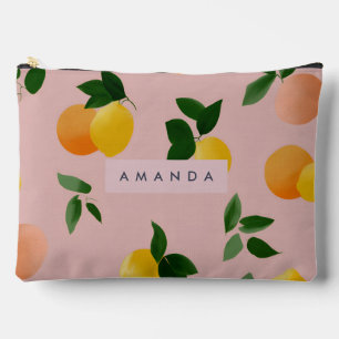 Pochette À Accessoires Fruits d'orange citron rose pâle