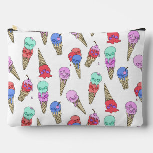 Pochette À Accessoires Fun Melty Summer Goth Crâne glace crème pastel bla