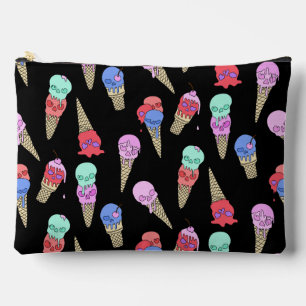 Pochette À Accessoires Fun Melty Summer Goth Crâne glace crème pastel noi