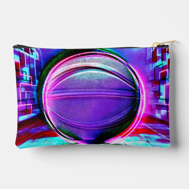 Pochette À Accessoires Funky basket violet et rose design (Verso)