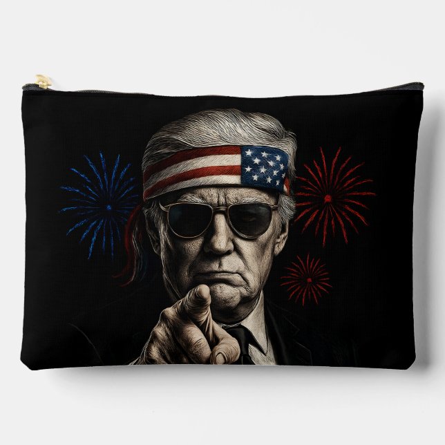 Pochette À Accessoires Funny Trump Golfe Des USA Amérique 2025 4 juillet (Recto)