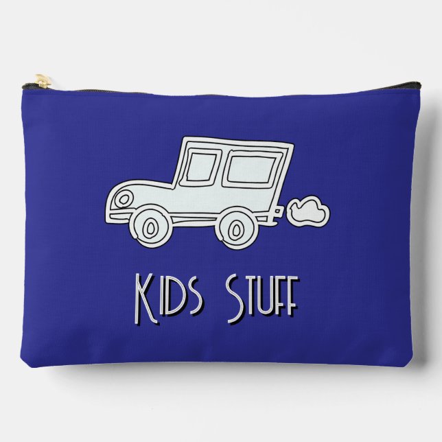 Pochette À Accessoires Funny Voiture Enfants Stuff Blue (Recto)