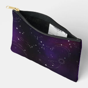 Pochette À Accessoires Galaxie de l'espace profond cosmique violet foncé