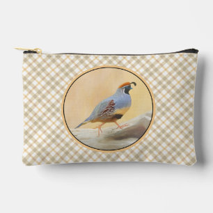Pochette À Accessoires Gambrel's Quail Painting Original Wild Bird Art