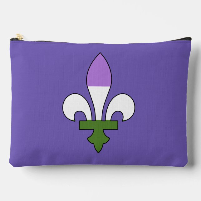 Pochette À Accessoires Genderqueer pride fleur-de-lis  (Recto)