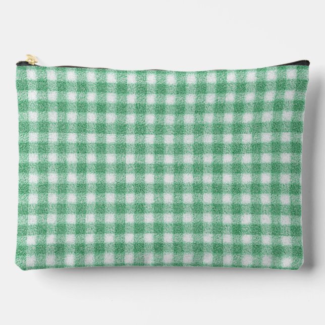 Pochette À Accessoires Gingham vert menthe  (Recto)