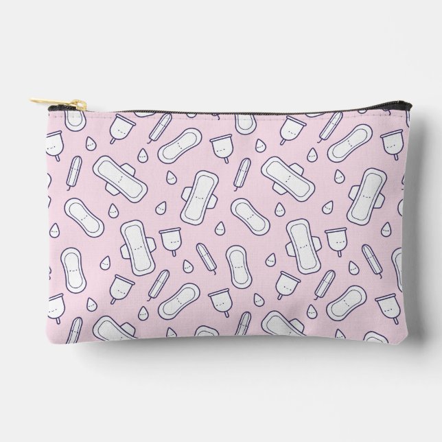 Pochette À Accessoires Girl Pastel Pink Cartoon Pad Première période (Recto)