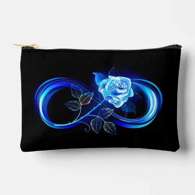 Pochette À Accessoires Glowing infinity with blue rose (Recto)