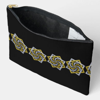 Pochette À Accessoires Golden & Silver Geometric Star Embroidery design