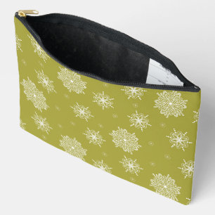 Pochette À Accessoires Grand motif floral céleste fantaisiste olive