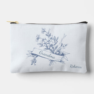 Pochette À Accessoires Grandma Blue Toile Floral Cosmetic