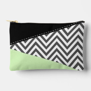 Pochette À Accessoires Gray Zigzag, Gray Chevron, Zigzag Pattern, Mint