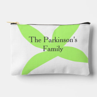 Pochette À Accessoires Green leaf abstract pastel family name retro boho