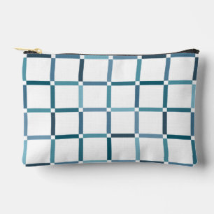 Pochette À Accessoires Grille colorée avec nuances de tons de la mer dans